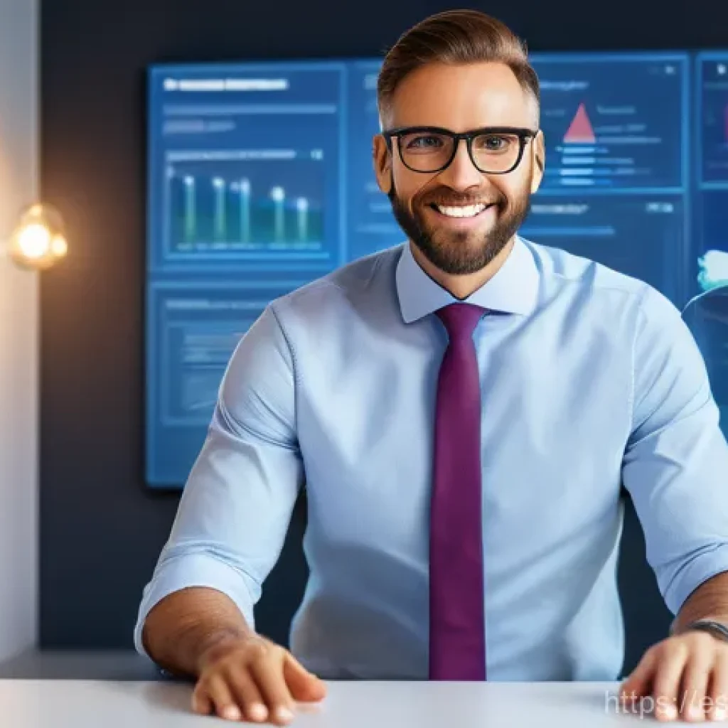 사용자 피드백을 통한 공감 기반 UX 개선 - A professional (age 30s-40s, business casual attire) stands in a brightly lit, modern digital worksp...