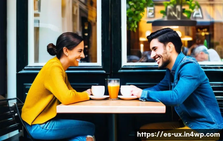 사용자 조사에서의 공감적 접근법 - A cozy urban café scene in Madrid during a sunny morning, featuring diverse customers enjoying coffe...